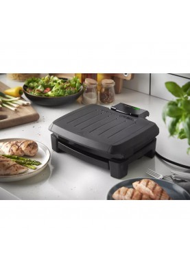 Russell Hobbs Гриль George Foreman прижимний Immersa Small, 1100Вт, темп. режимів-1, з`ємні пластини, метал, пластик, чорний