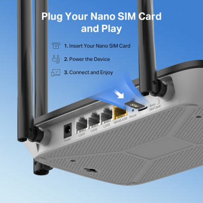 Mercusys Маршрутизатор MB115-4G N300, 4G/LTE, 3xFE LAN, 1xFE WAN