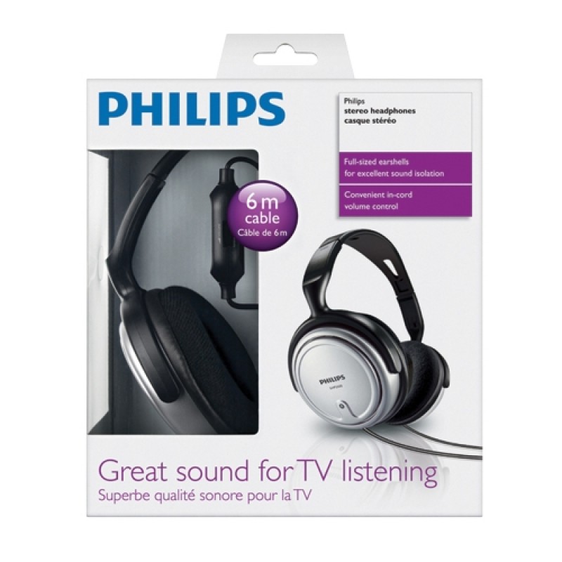 Philips Навушники Over-ear SHP2500 3.5-6.3 jack, Cable 6м