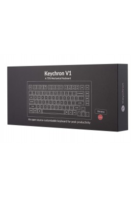 Keychron Клавиатура V1 84 Key QMK Gateron G PRO Brown Hot-Swap RGB Carbon Black