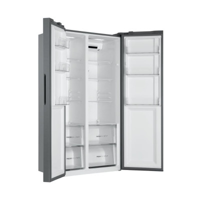 Haier Холодильник SBS, 177.5x90.8х64.7, холод.відд.-337л, мороз.відд.-177л, 2дв., А++, NF, інв., дисплей, сріблястий