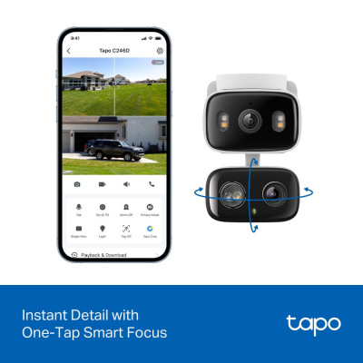 TP-Link Камера IP з подвійним об'єктивом Tapo C246D 3MP N300 microSD motion detection