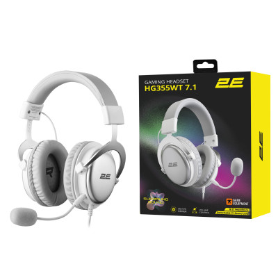 2E Gaming Гарнітура ігрова HG355, 7.1, mini-jack/dual 3.5мм/USB-A, 1.5/1.5/0.2м, білий