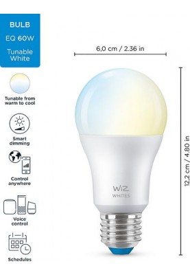 WiZ Лампа розумна E27, 8W, 60W, 806Lm, A60, 2700-6500K, Wi-Fi