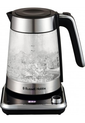 Russell Hobbs Електрочайник Attentiv Kettle, 1.7л, Strix, скло, база зі сховищем для шнура, сірий