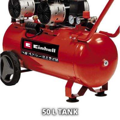 Einhell Компрессор повітряний безмасляний TE-AC 270/50 Silent Plus, 1500Вт, 50л, 270л/хв, 8бар, 54дБ, 4 циліндри, 42.6кг Einhell Компрессор повітряний безмасляний TE-AC 270/50 Silent Plus, 1500Вт, 50л, 270л/хв, 8бар, 54дБ, 4 циліндри, 42.6кг