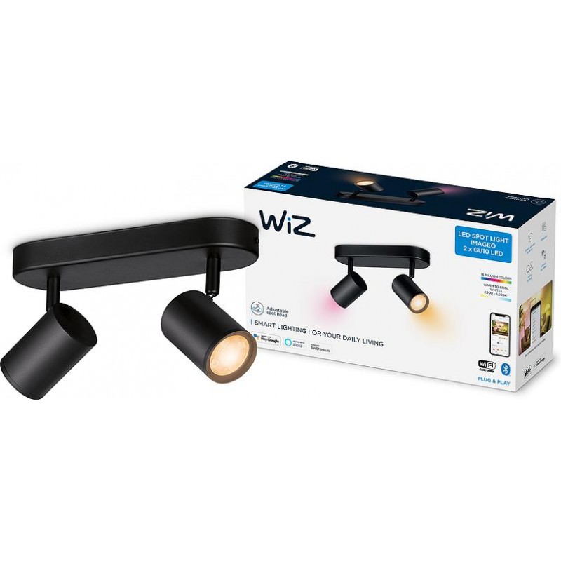 WiZ Світильник точковий накладний розумний IMAGEO Spots, 2х5W, 2200-6500K, RGB, Wi-Fi, чорний