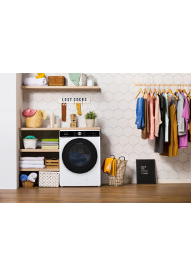Gorenje Пральна машина фронтальна, 10кг, 1400, A+++, 60см, дисплей, інвертор, пара, Wi-Fi, підсвітка барабану, білий