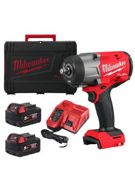 Milwaukee Гайковерт ударний аккумуляторний M18 FHIW2F12-502X 18В АКБ 2х5А·рік 0-2000об·хв 2034Нм 1/2" ЗП M12-18FC кейс 3.4кг