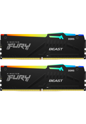 Kingston Пам'ять ПК Kingston DDR5 64GB KIT (32GBx2) 6400 FURY Beast RGB XMP