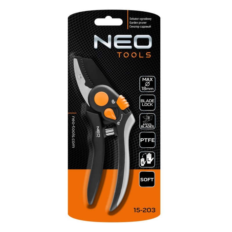 Neo Tools Секатор контактний, d різу 18мм, 200мм, 240г