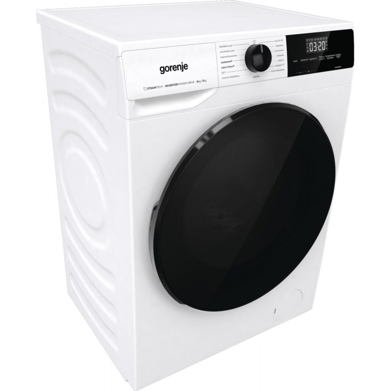 Gorenje Прально-сушильна машина фронтальна, 8(5)кг, 1400, A, 60см, дисплей, інвертор, білий