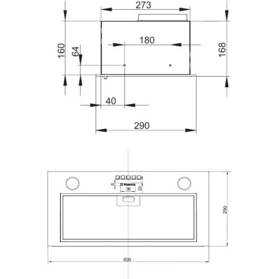 Hansa Витяжка вбудована, 60 см, 600м.куб/год, білий