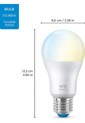 WiZ Лампа розумна E27, 8W, 60W, 806Lm, A60, 2700-6500K, Wi-Fi