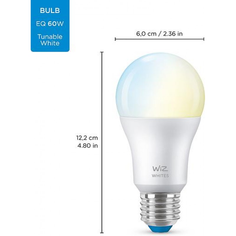 WiZ Лампа розумна E27, 8W, 60W, 806Lm, A60, 2700-6500K, Wi-Fi