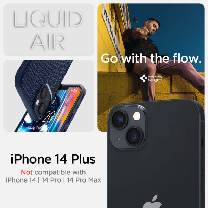 Spigen Чохол для Apple iPhone 14 Plus Liquid Air, Navy Blue