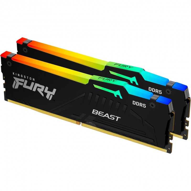 Kingston Пам'ять ПК DDR5 64GB KIT (32GBx2) 5600 FURY Beast RGB