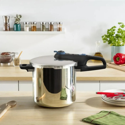 Tefal Скороварка Tefal Secure Trendy, 8л, з паровим кошиком, нержавіюча сталь, пластик
