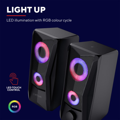 Trust Акустична система GXT 606 Javv 2.0, USB/AUX, RGB, чорний