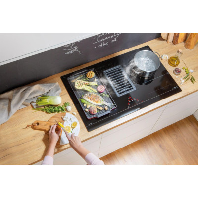 Gorenje Варильна поверхня індукційна, 83см, розширена зона, вбудована витяжка, 620м.куб/год, чорний Gorenje Варильна поверхня індукційна, 83см, розширена зона, вбудована витяжка, 620м.куб/год, чорний