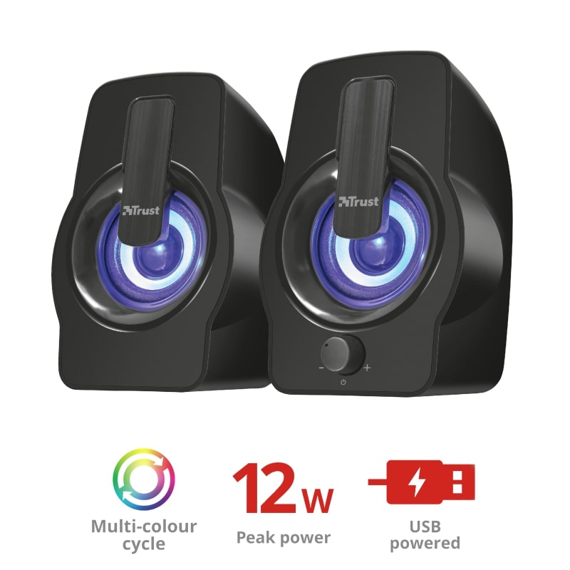 Trust Акустична система (Колонки) 2.0 Gemi RGB USB Black