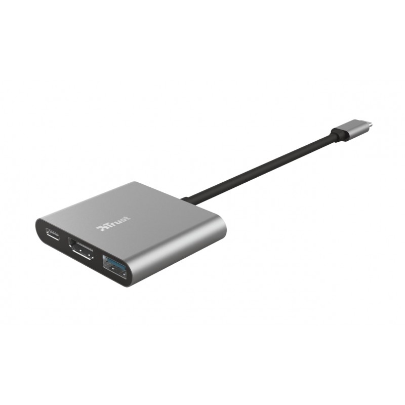 Trust Dalyx 3-in-1 Multiport USB-C Adapter ALUMINIUM