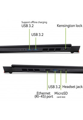 Acer Ноутбук Nitro 16 AN16-73 16" WUXGA IPS, Intel i7-14650HX, 32GB, F1TB, NVD4050-6, Lin, чорний