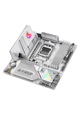 ASUS Материнська плата ROG STRIX B850-G GAMING WIFI sAM5 B850 4xDDR5 M.2 HDMI DP WiFi BT mATX білий