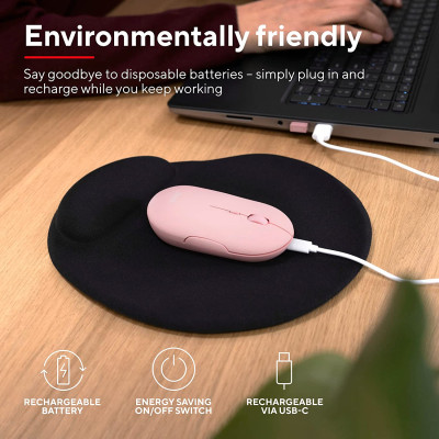 Trust Миша Puck Rechargeable Ultra-Thin BT WL Silent Pink Trust Миша Puck Rechargeable Ultra-Thin BT WL Silent Pink