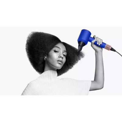 Dyson Фен HD07 Supersonic, 1600Вт, 3 режими, іонізація, хол. обдув, кейс для зберігання, синій/пудра