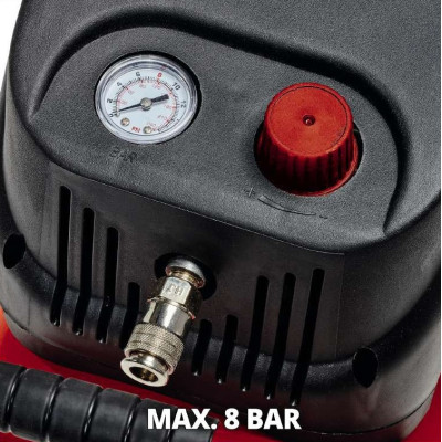 Einhell Компресор повітряний безмасляний TC-AC 200/24/8 OF, безмасляний, 1200Вт, 24л, 180л/хв, 8бар, 15.4кг