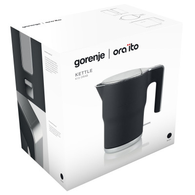 Gorenje Електрочайник 1.5л, з подвійними стінками, чорний матовий