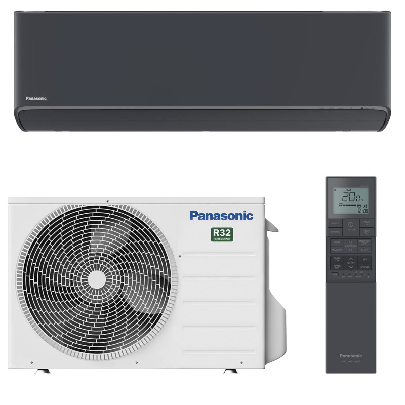 Panasonic Кондиціонер Etherea 35м2 інвертор 12000BTU 3.5кВт A+++/A+++ -20°С Wi-Fi R32 чорний