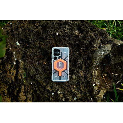 UAG Чохол+ремінець для Samsung Galaxy S25 Ultra, Pathfinder Clear with Magnet Bundle, Active Lava Lanyard