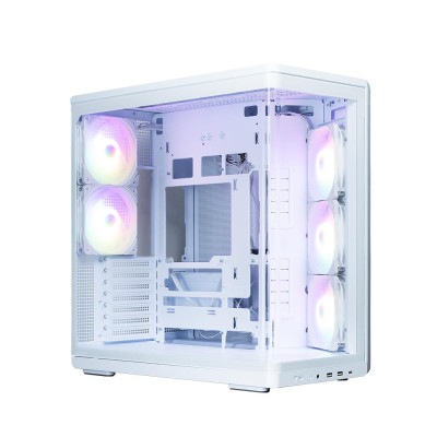 Zalman Корпус P60 без БР, 2xUSB3.0, 1x Type C, 3x120мм ARGB Reverse, 2x120мм ARGB, VGA 435мм, LCS ready, Curved Tempered Glass, Dual Chamber, ATX, білий