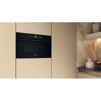Whirlpool Мікрохвильова піч вбудована, 31л, електронне упр., 1000Вт, гриль, дисплей, чорний