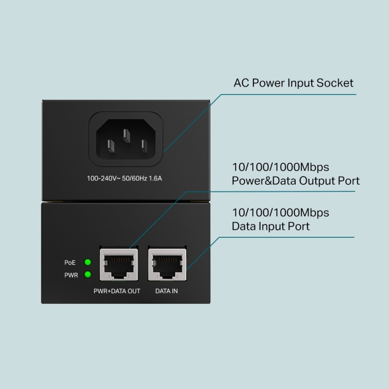 TP-Link PoE-Інжектор TL-POE170S 2xGE 60W