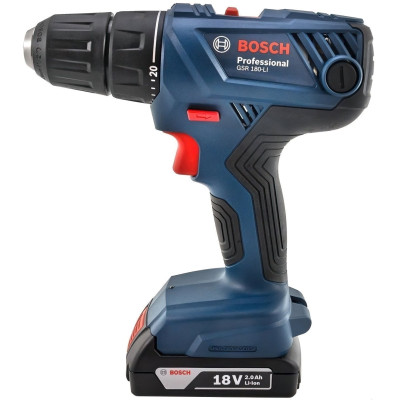 Bosch Шурупокрут-дриль акумуляторний GSR 180-LI, 18В 2х2Аг, 54Нм, 450/1700об/хв, 1.6кг