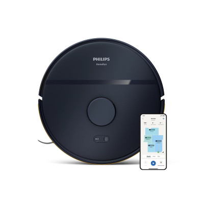 Philips Робот-пилосос Philips Series 2000, h=9.7см, вологе прибирання, конт пил -0.38л, вода -0.3л, автон. робота до 120хв, EPA 11, Wi-Fi, темно-синій