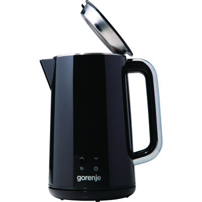 Gorenje Електрочайник, 1.7л, підвійні стінки, LED дисплей, Strix контроль, чорний