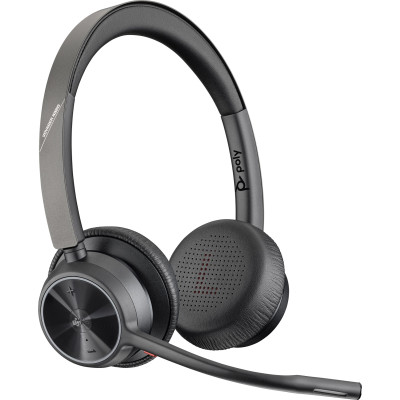 Poly Гарнітура комп'ютерна стерео On-ear Voyager 4320-M з адаптером BT700, USB-A, Bluetooth, всеспрямований, Acoustic fence, сертифікат Microsoft Teams, чорний