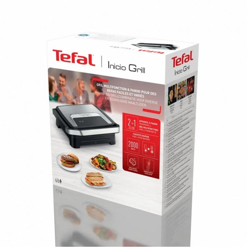 Tefal Гриль прижимний Inicio Classic 2000Вт, темп. режимів-1, метал, чорний