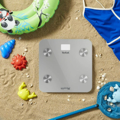 Tefal Ваги підлогові Goodvibes Life, 160кг, Bluetooth, AAAx3 в комплекті, скло, сірий