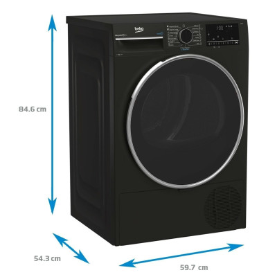 Beko Сушильна машина тепловий насос, 8кг, A++, 60см, дисплей, сірий