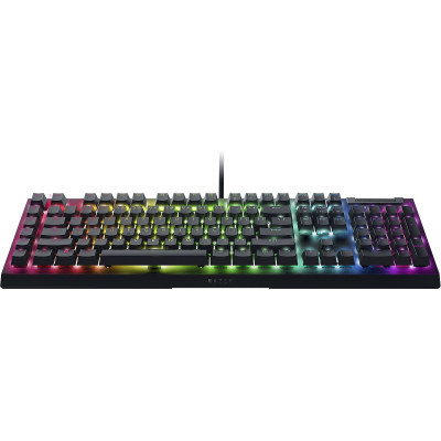 Razer Клавіатура механічна BlackWidow V4 X, 110key, Yellow Switch, USB-A, EN/RU, RGB, чорний