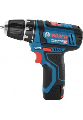 Bosch Шурупокрут-дриль акумуляторний GSR 12V-15 12В 2х2А/рік 15-30Нм 0-400/400-1300об.хв 1кг набір 10 біт кейс