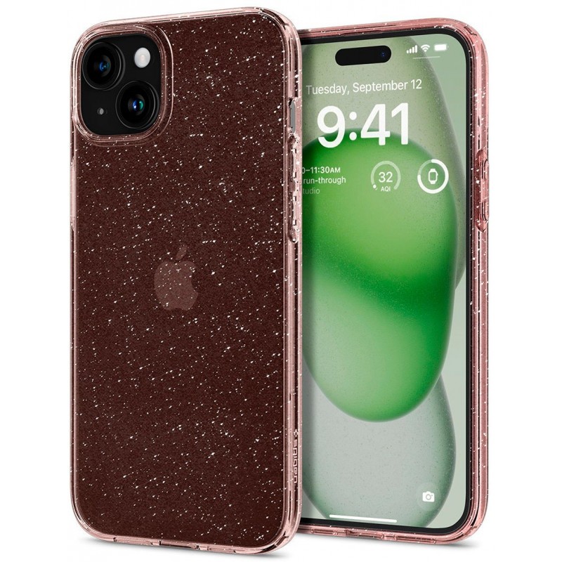 Spigen Чохол для Apple iPhone 15 Plus Liquid Crystal Glitter, Rose Quartz