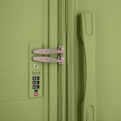 2E Валіза, Aero, поліпропілен, велика, 99/119 л, TSA, 4 колеса, EXP, оливково-зелений