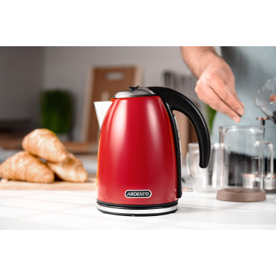 ARDESTO Електрочайник EKL-F340R 1.7л/2200Вт/strix контроль/нерж. сталь/червоний