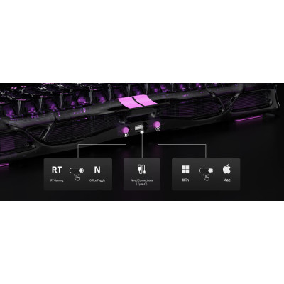 GravaStar Клавіатура механічна Mercury V75 Lite 75keys, Blackcore, USB-A, Transparent Black